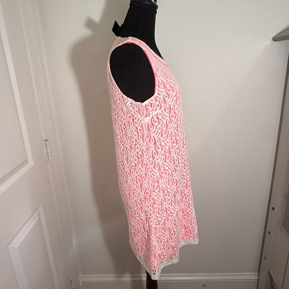 Material Girl Pink and White Asymmetrical Sundress - Picture 6 of 7